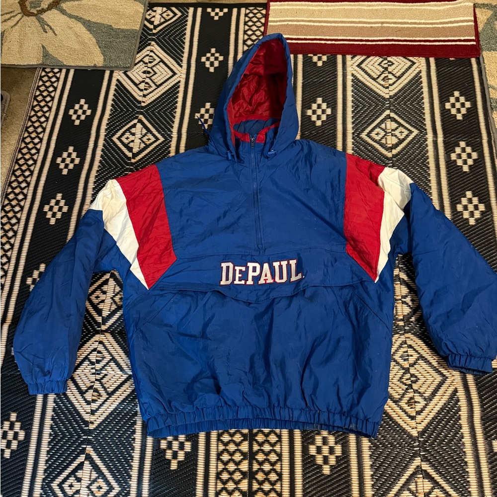 Depaul blue Demons coat/jacket vintage quilted embroidered size XXL